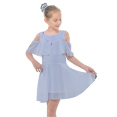 Valentine Day Heart Pattern Capsule Kids  Shoulder Cutout Chiffon Dress by artworkshop