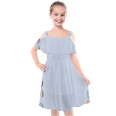 Valentine Day Heart Pattern Capsule Kids  Cut Out Shoulders Chiffon Dress by artworkshop