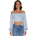 Valentine Day Heart Pattern Capsule Long Sleeve Crinkled Weave Crop Top View1