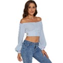 Valentine Day Heart Pattern Capsule Long Sleeve Crinkled Weave Crop Top View3