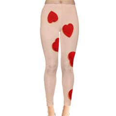 Valentine Day Pattern Logo Heart Leggings  by artworkshop