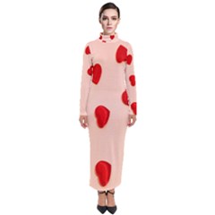 Valentine Day Pattern Logo Heart Turtleneck Maxi Dress by artworkshop