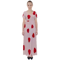 Valentine Day Pattern Logo Heart High Waist Short Sleeve Maxi Dress by artworkshop