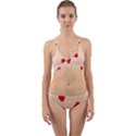 Valentine Day Pattern Logo Heart Wrap Around Bikini Set View1