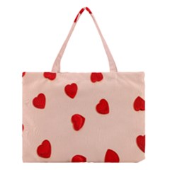 Valentine Day Pattern Logo Heart Medium Tote Bag by artworkshop