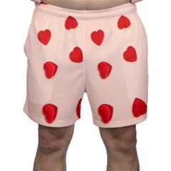 Valentine Day Pattern Logo Heart Men s Shorts by artworkshop