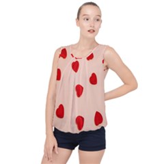 Valentine Day Pattern Logo Heart Bubble Hem Chiffon Tank Top by artworkshop