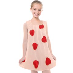 Valentine Day Pattern Logo Heart Kids  Cross Back Dress by artworkshop