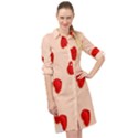 Valentine Day Pattern Logo Heart Long Sleeve Mini Shirt Dress View1