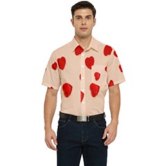 Valentine Day Pattern Logo Heart Men s Short Sleeve Pocket Shirt  by artworkshop