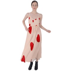 Valentine Day Pattern Logo Heart Tie Back Maxi Dress by artworkshop