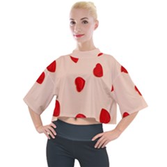 Valentine Day Pattern Logo Heart Mock Neck Tee by artworkshop