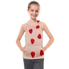 Valentine Day Pattern Logo Heart Kids  Sleeveless Hoodie by artworkshop