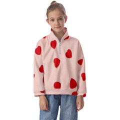 Valentine Day Pattern Logo Heart Kids  Half Zip Hoodie by artworkshop