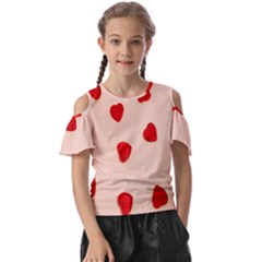 Valentine Day Pattern Logo Heart Kids  Butterfly Cutout Tee by artworkshop