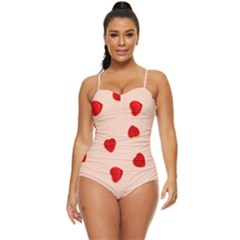 Valentine Day Pattern Logo Heart Retro Full Coverage Swimsuit by artworkshop