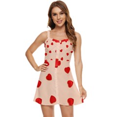 Valentine Day Pattern Logo Heart Ruffle Edge Bra Cup Chiffon Mini Dress by artworkshop