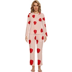 Valentine Day Pattern Logo Heart Womens  Long Sleeve Lightweight Pajamas Set by artworkshop