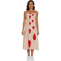 Valentine Day Pattern Logo Heart Sleeveless Shoulder Straps Boho Dress