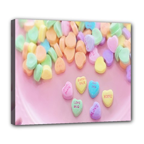 Valentine Day Heart Capsule Deluxe Canvas 24  X 20  (stretched) by artworkshop