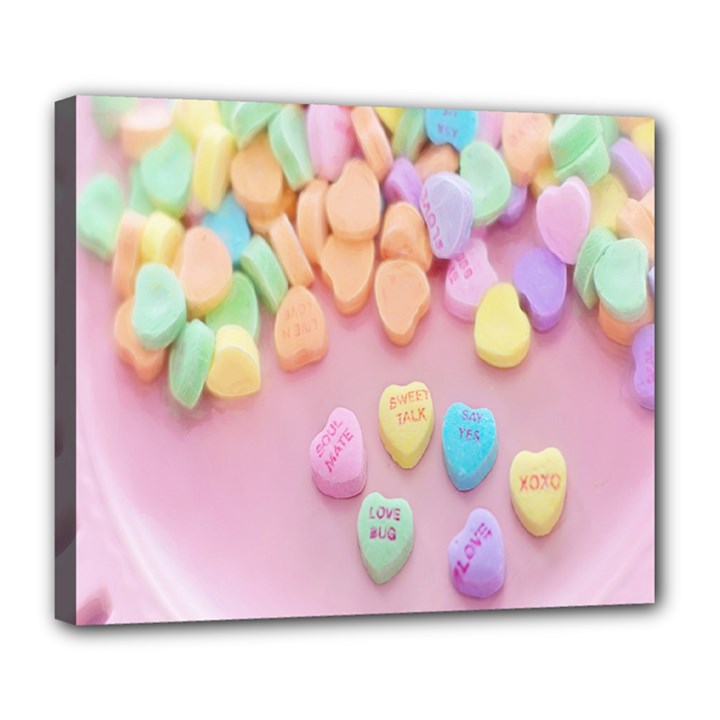 Valentine Day Heart Capsule Deluxe Canvas 24  x 20  (Stretched)