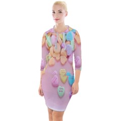 Valentine Day Heart Capsule Quarter Sleeve Hood Bodycon Dress