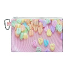 Valentine Day Heart Capsule Canvas Cosmetic Bag (large) by artworkshop