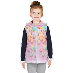 Valentine Day Heart Capsule Kids  Hooded Puffer Vest by artworkshop