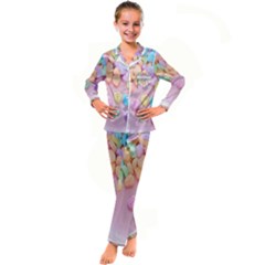 Valentine Day Heart Capsule Kid s Satin Long Sleeve Pajamas Set