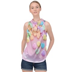 Valentine Day Heart Capsule High Neck Satin Top by artworkshop