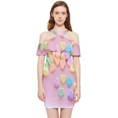 Valentine Day Heart Capsule Shoulder Frill Bodycon Summer Dress by artworkshop