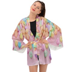 Valentine Day Heart Capsule Long Sleeve Kimono by artworkshop