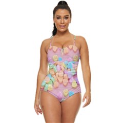 Valentine Day Heart Capsule Retro Full Coverage Swimsuit by artworkshop