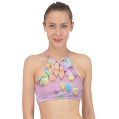 Valentine Day Heart Capsule Racer Front Bikini Top by artworkshop