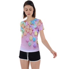 Valentine Day Heart Capsule Back Circle Cutout Sports Tee by artworkshop