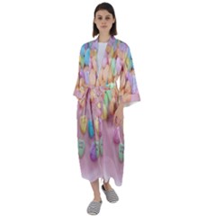 Valentine Day Heart Capsule Maxi Satin Kimono by artworkshop