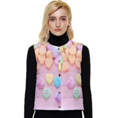 Valentine Day Heart Capsule Women s Short Button Up Puffer Vest by artworkshop