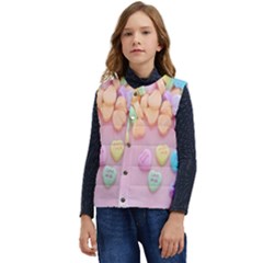 Valentine Day Heart Capsule Kid s Short Button Up Puffer Vest	 by artworkshop