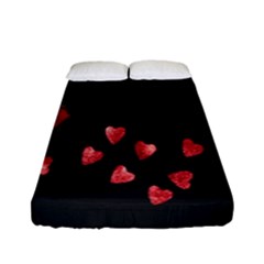 Valentine Day Heart Flower Fitted Sheet (full/ Double Size) by artworkshop