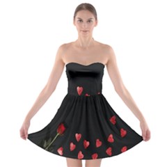 Valentine Day Heart Flower Strapless Bra Top Dress by artworkshop