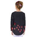 Valentine Day Heart Flower Kids  Long Sleeve Tee View2