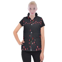 Valentine Day Heart Flower Women s Button Up Vest by artworkshop