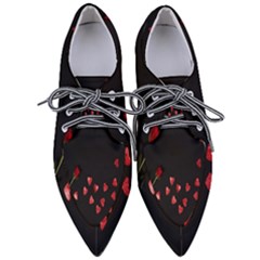 Valentine Day Heart Flower Pointed Oxford Shoes by artworkshop