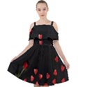 Valentine Day Heart Flower Cut Out Shoulders Chiffon Dress View1