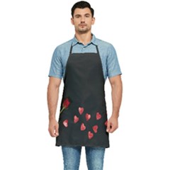 Valentine Day Heart Flower Kitchen Apron by artworkshop