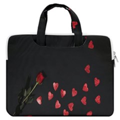 Valentine Day Heart Flower Macbook Pro 16  Double Pocket Laptop Bag  by artworkshop