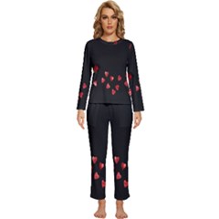 Valentine Day Heart Flower Womens  Long Sleeve Lightweight Pajamas Set by artworkshop