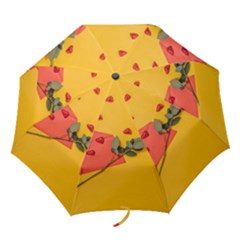 Valentine Day Heart Flower Gift Folding Umbrellas by artworkshop