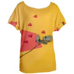 Valentine Day Heart Flower Gift Women s Oversized Tee by artworkshop