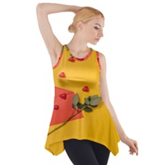 Valentine Day Heart Flower Gift Side Drop Tank Tunic by artworkshop